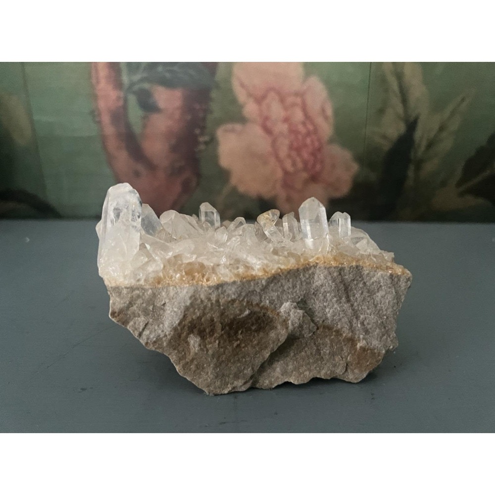Natural Clear Quartz Crystal Cluster Rock on Matrix 3.5x2.5 Mineral Specimen